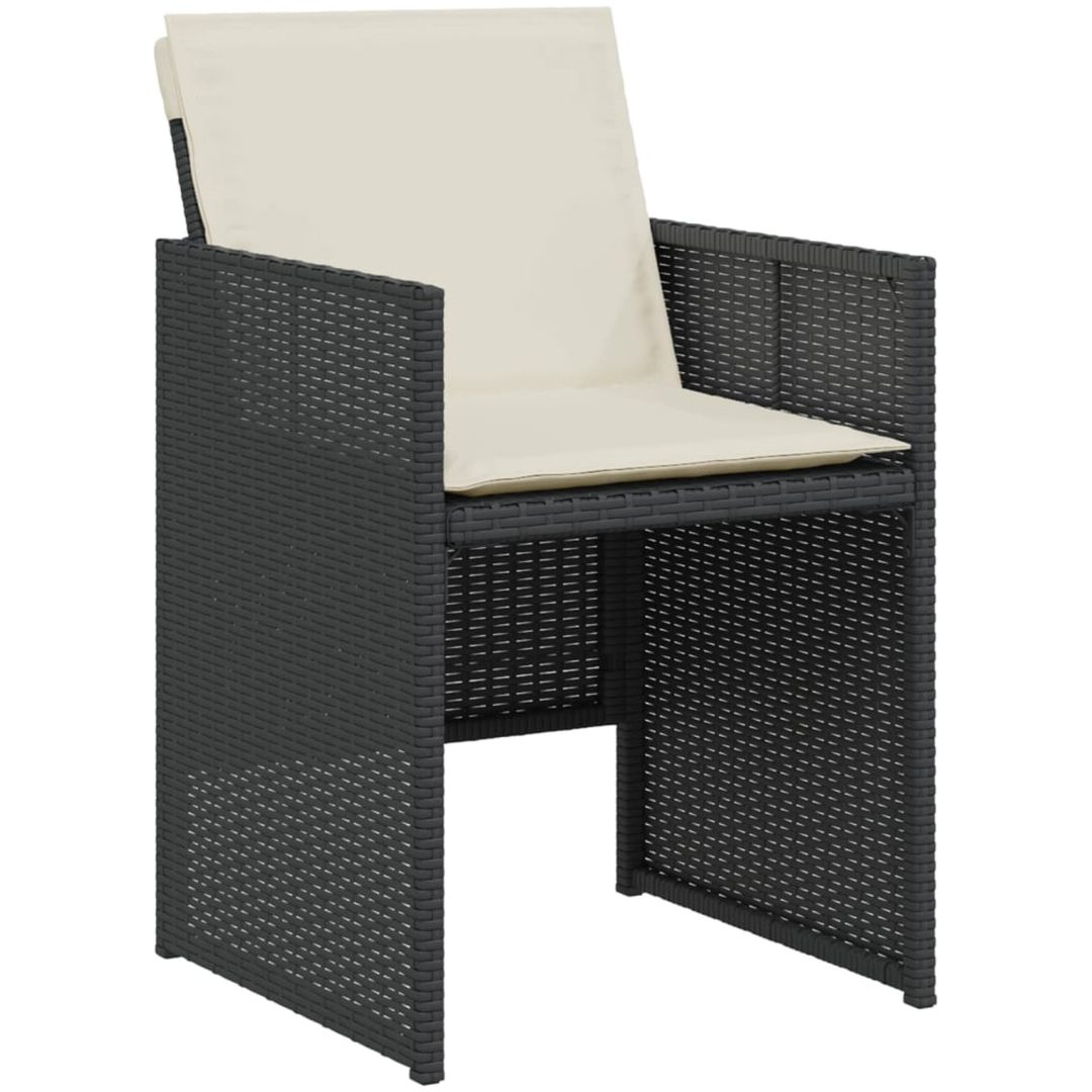 Caféset med dynor 3 delar svart konstrotting vidaXL – bild 4