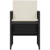 Caféset med dynor 3 delar svart konstrotting vidaXL – miniatyr 5