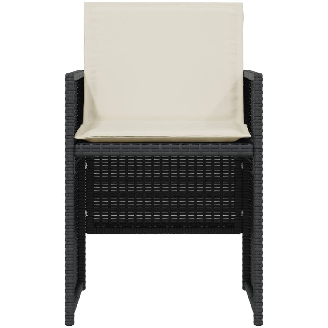 Caféset med dynor 3 delar svart konstrotting vidaXL – bild 5