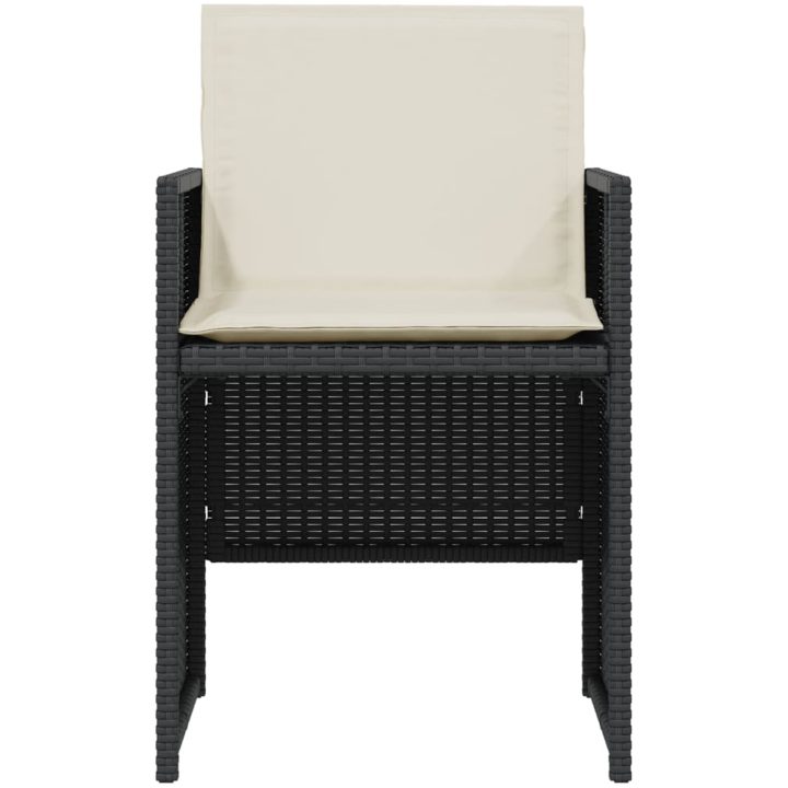 Caféset med dynor 3 delar svart konstrotting vidaXL – bild 5
