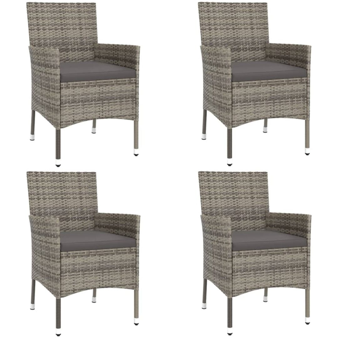 Caféset med dynor 5 delar konstrotting grå vidaXL – bild 3