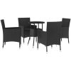 Caféset med dynor 5 delar konstrotting svart vidaXL – miniatyr 2