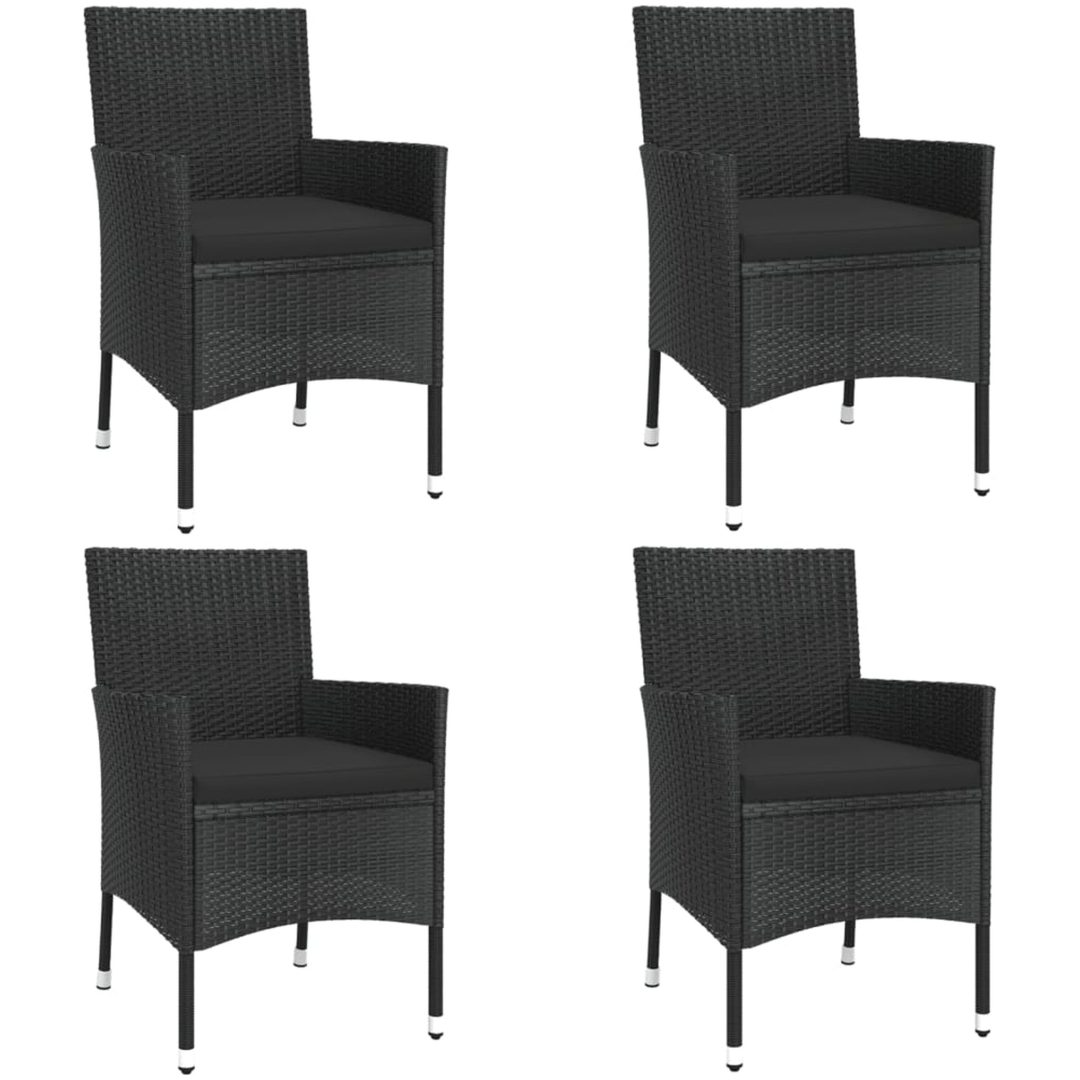 Caféset med dynor 5 delar konstrotting svart vidaXL – bild 3