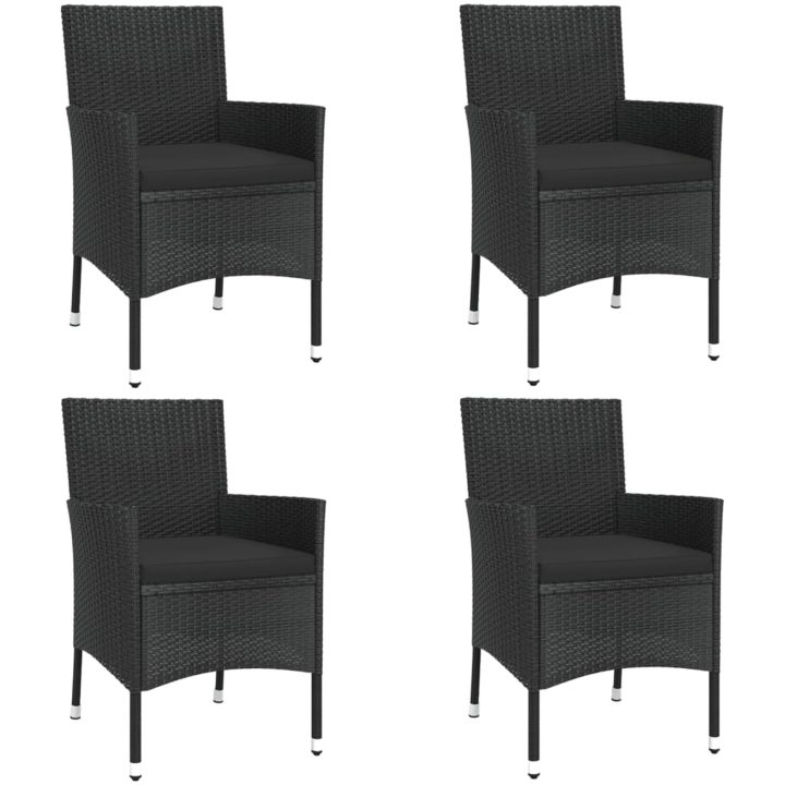 Caféset med dynor 5 delar konstrotting svart vidaXL – bild 3
