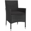 Caféset med dynor 5 delar konstrotting svart vidaXL – miniatyr 4