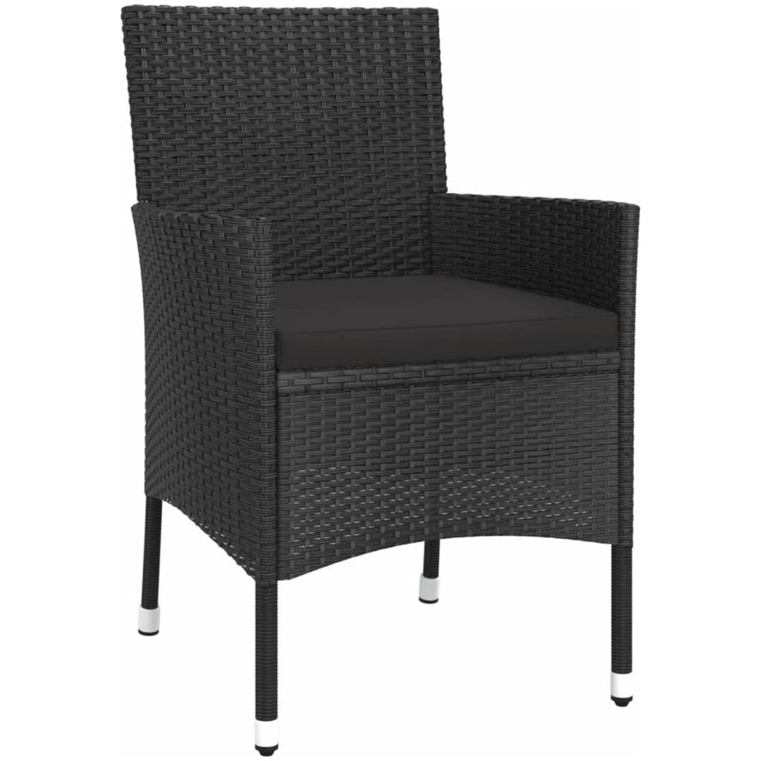 Caféset med dynor 5 delar konstrotting svart vidaXL – bild 4