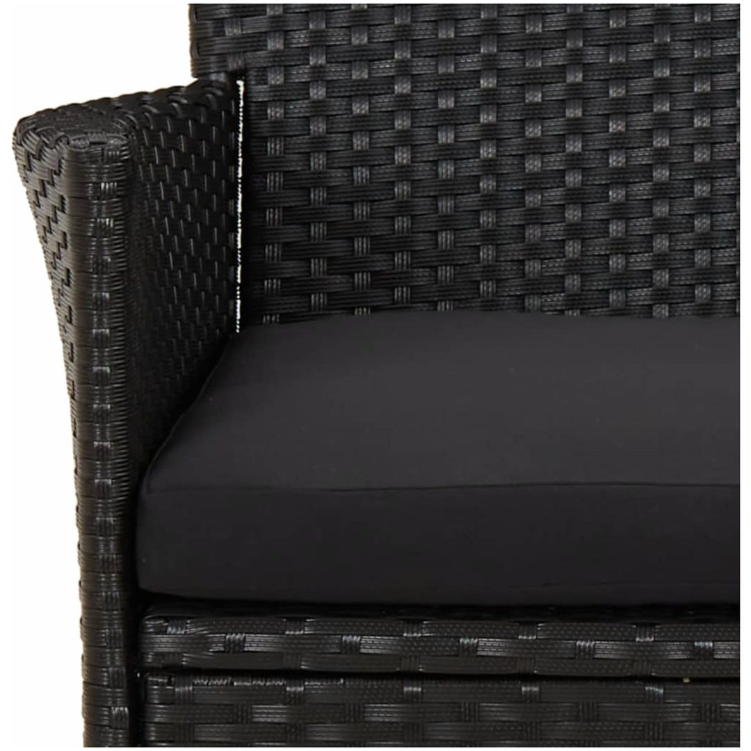 Caféset med dynor 5 delar konstrotting svart vidaXL – bild 6