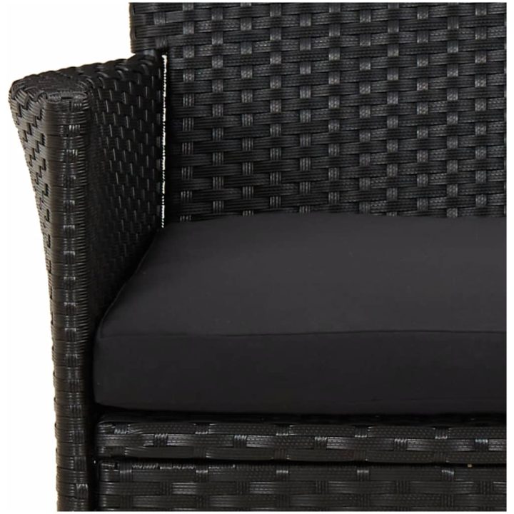 Caféset med dynor 5 delar konstrotting svart vidaXL – bild 6