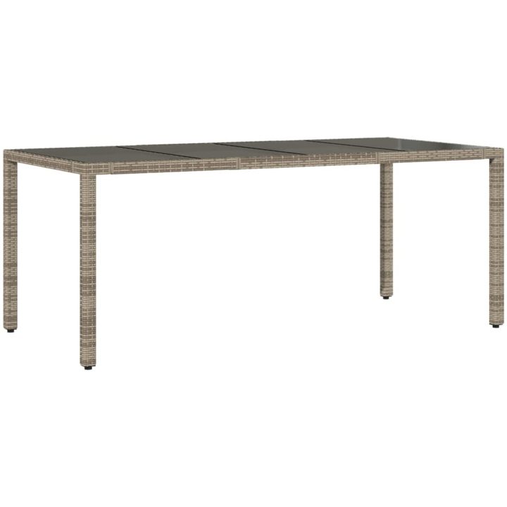 Caféset med dynor 7 delar konstrotting grå vidaXL 190 x 90 x 75 cm – bild 4