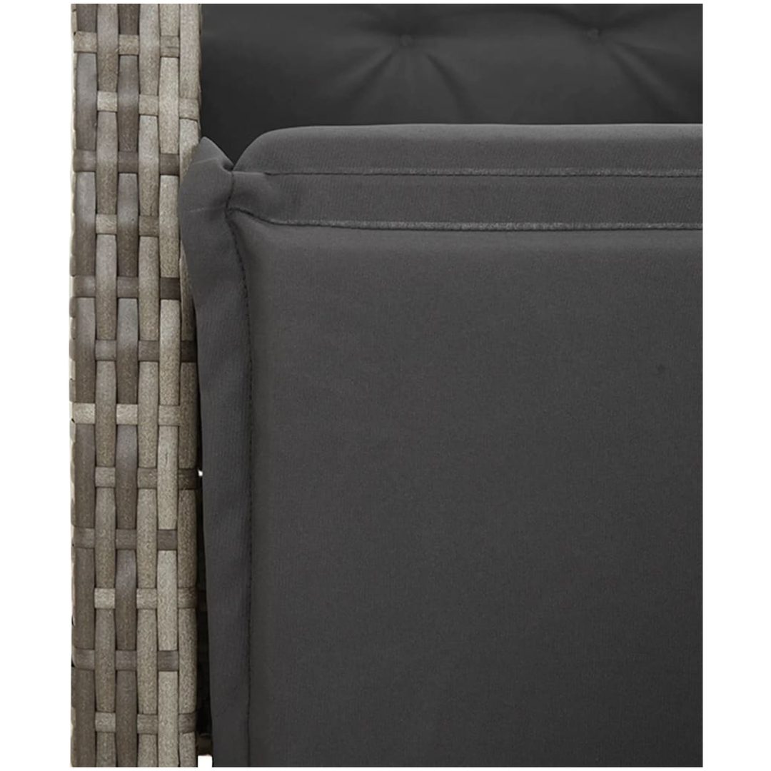 Caféset med dynor 7 delar konstrotting grå vidaXL 190 x 90 x 75 cm – bild 5