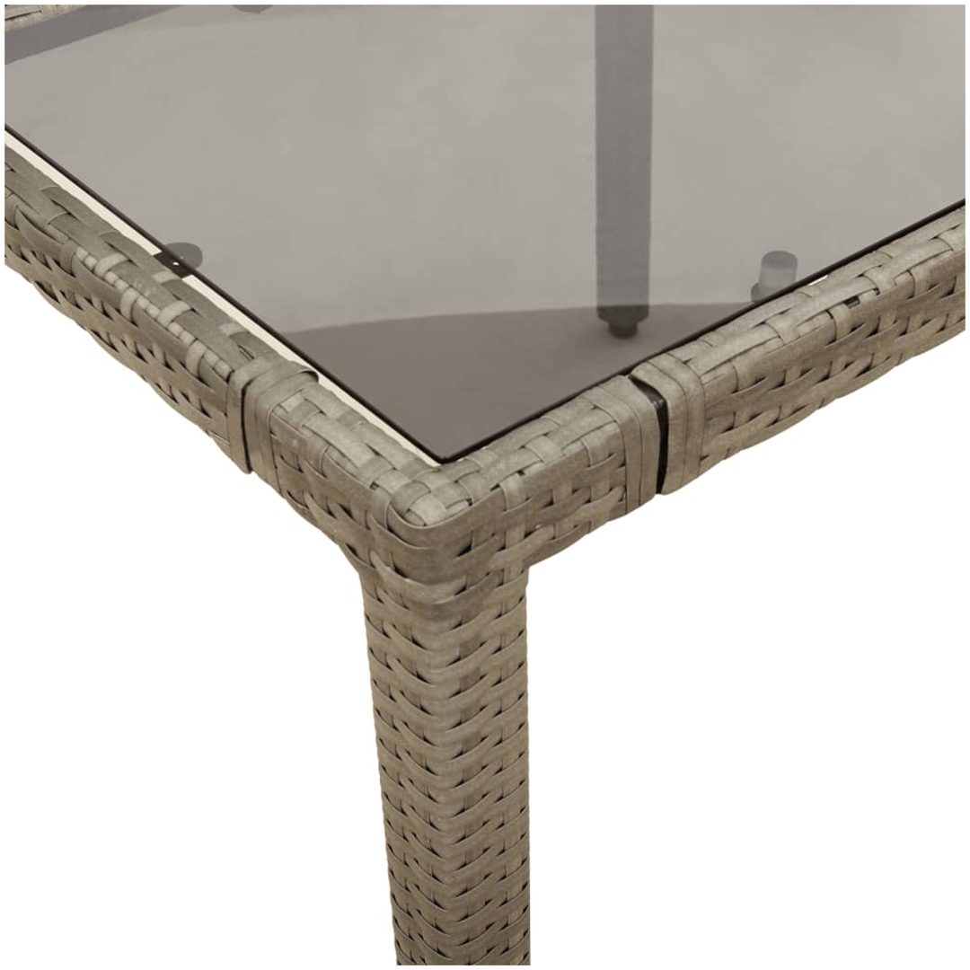Caféset med dynor 7 delar konstrotting grå vidaXL 190 x 90 x 75 cm – bild 6