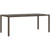 Caféset med dynor 9 delar konstrotting brun vidaXL 190 x 90 x 75 cm – miniatyr 4