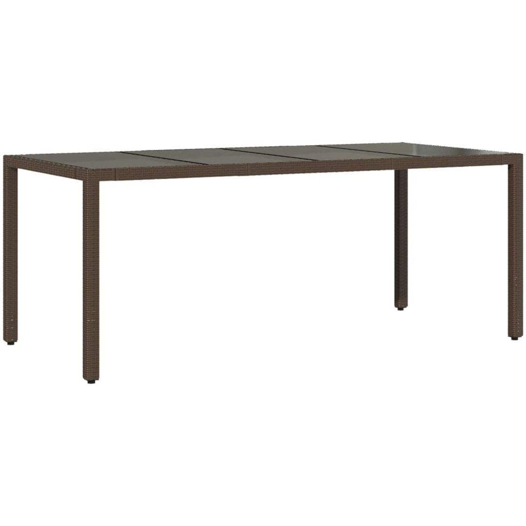 Caféset med dynor 9 delar konstrotting brun vidaXL 190 x 90 x 75 cm – bild 4