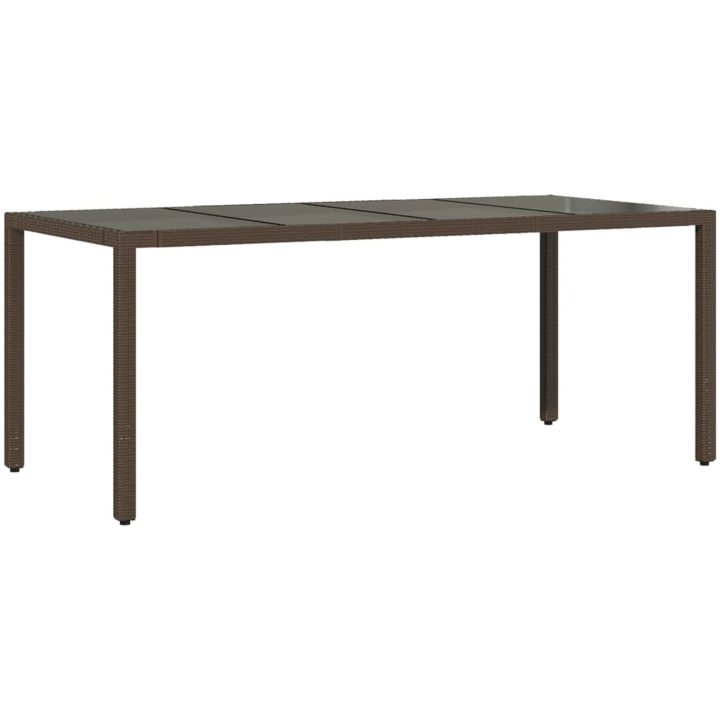 Caféset med dynor 9 delar konstrotting brun vidaXL 190 x 90 x 75 cm – bild 4