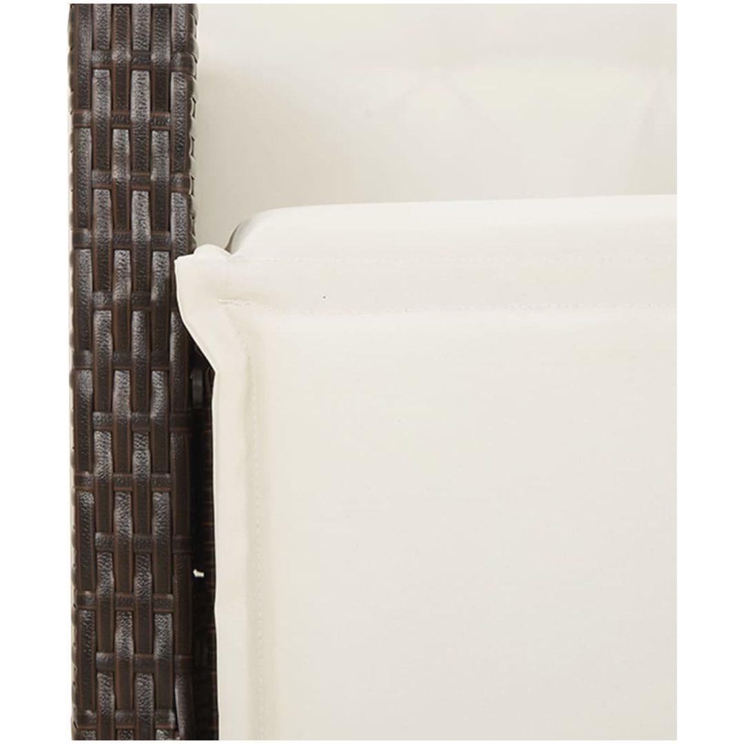 Caféset med dynor 9 delar konstrotting brun vidaXL 190 x 90 x 75 cm – bild 5