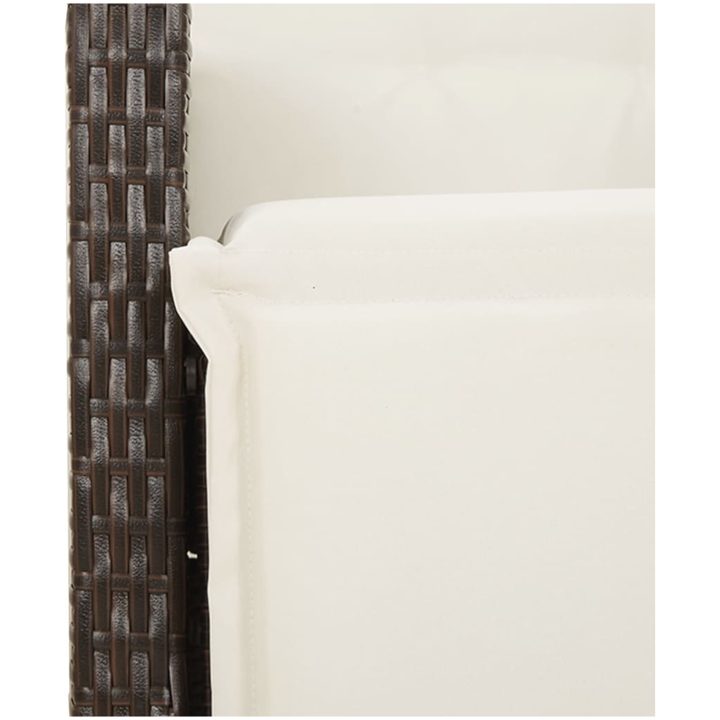 Caféset med dynor 9 delar konstrotting brun vidaXL 190 x 90 x 75 cm – bild 5