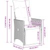 Caféset med dynor 9 delar konstrotting brun vidaXL 190 x 90 x 75 cm – miniatyr 9
