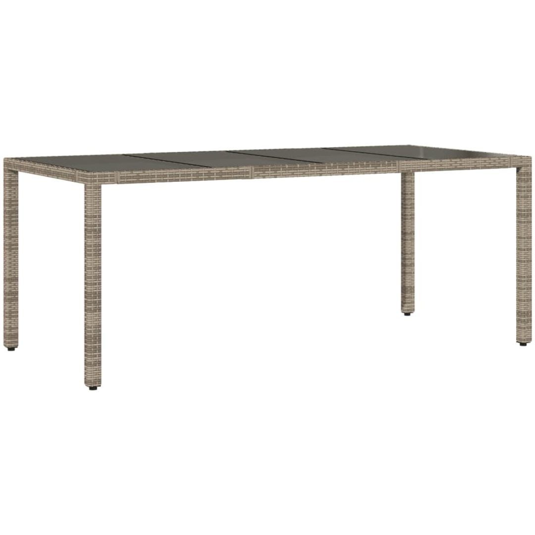 Caféset med dynor 9 delar konstrotting grå vidaXL 190 x 90 x 75 cm – bild 4