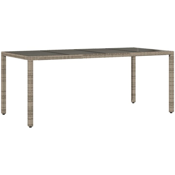 Caféset med dynor 9 delar konstrotting grå vidaXL 190 x 90 x 75 cm – bild 4