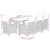 Caféset med dynor 9 delar konstrotting grå vidaXL 190 x 90 x 75 cm – miniatyr 7