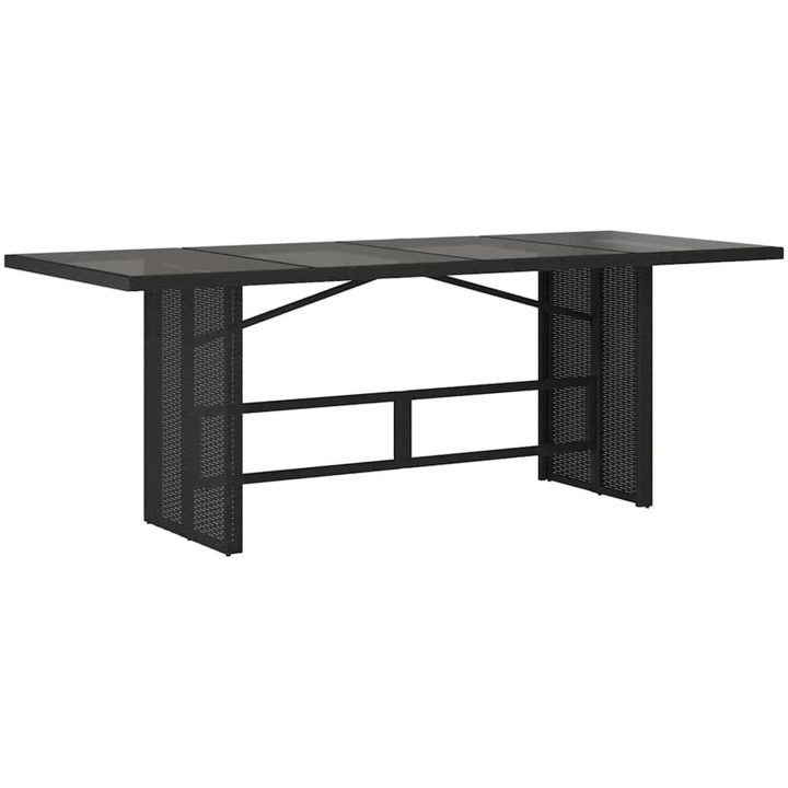 Caféset med dynor 9 delar konstrotting svart vidaXL 190 x 80 x 75 cm – bild 4