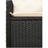 Caféset med dynor 9 delar konstrotting svart vidaXL 190 x 80 x 75 cm – miniatyr 5