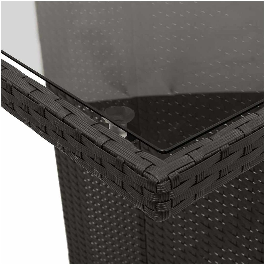 Caféset med dynor 9 delar konstrotting svart vidaXL 190 x 80 x 75 cm – bild 6