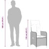 Caféset med dynor 9 delar konstrotting svart vidaXL 190 x 80 x 75 cm – miniatyr 7