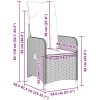 Caféset med dynor 9 delar konstrotting svart vidaXL 190 x 80 x 75 cm – miniatyr 9