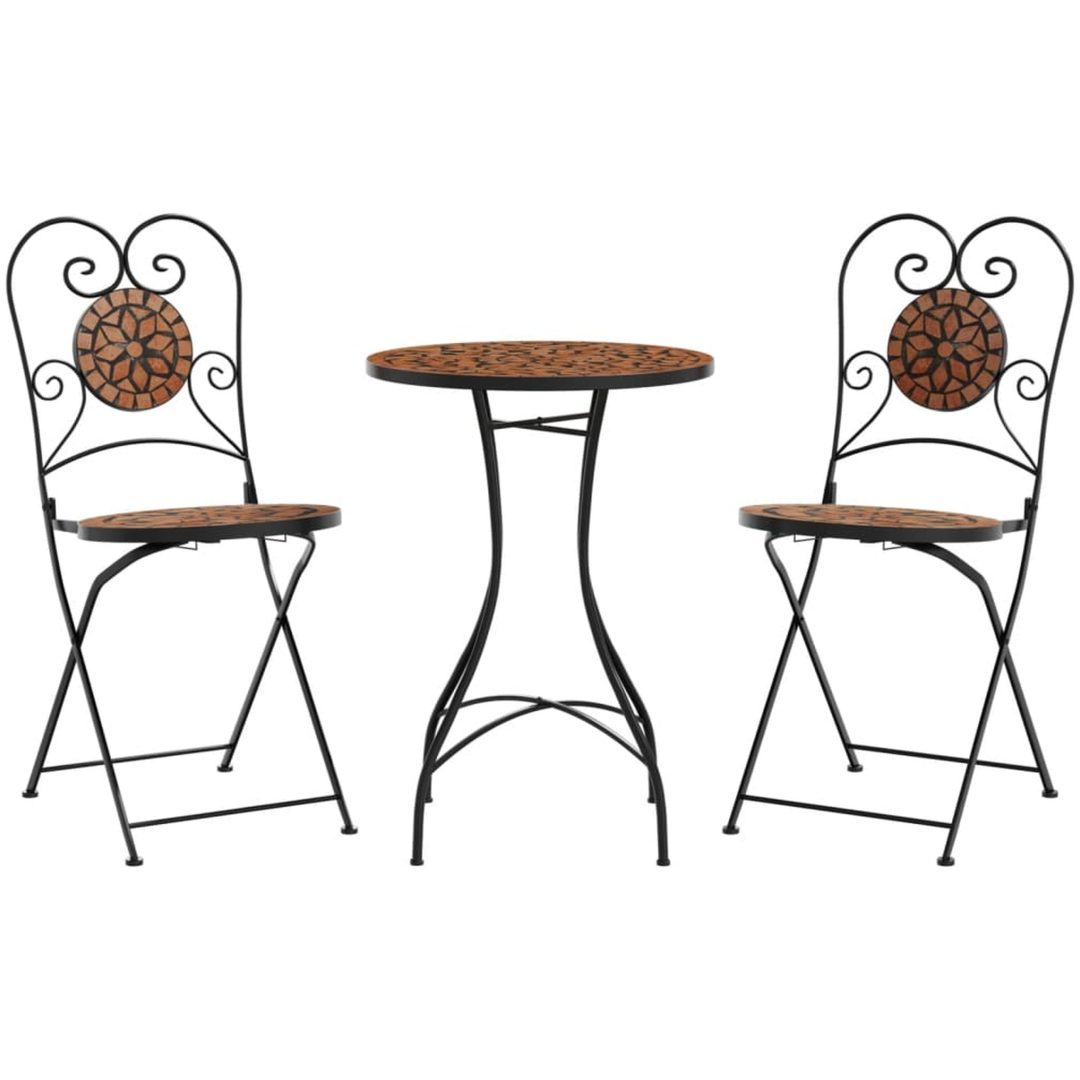 Caféset mosaik terrakotta järn och keramik vidaXL – bild 2