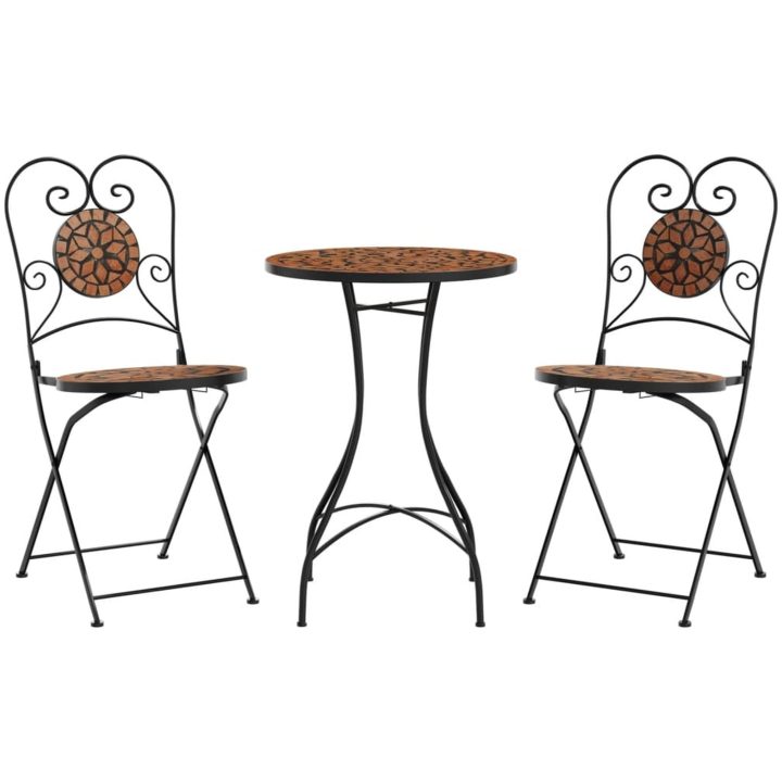 Caféset mosaik terrakotta järn och keramik vidaXL – bild 2