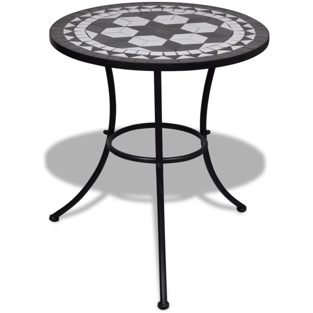 Caféset svart och vit 60 cm mosaik vidaXL 60 x 70 cm