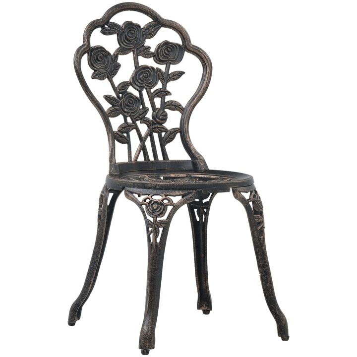 Caféstolar 2 st brons gjuten aluminium vidaXL – bild 2