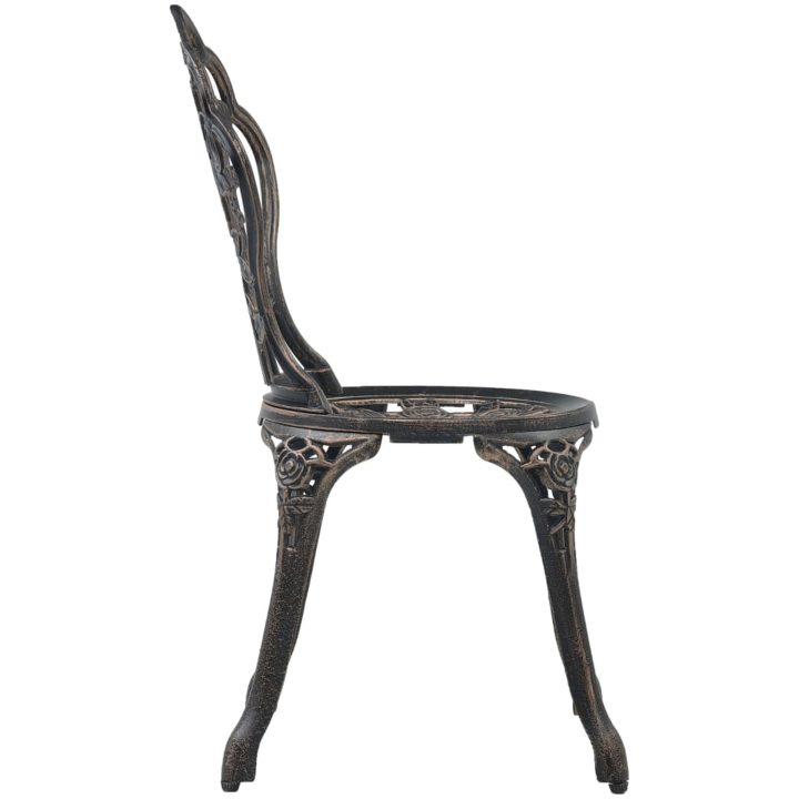 Caféstolar 2 st brons gjuten aluminium vidaXL – bild 4