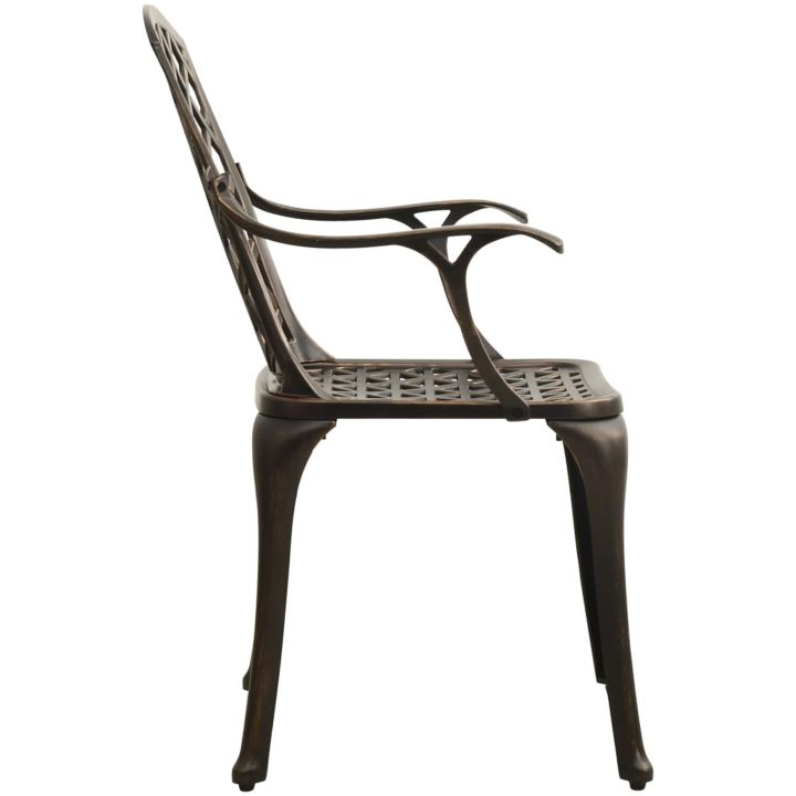 Caféstolar 2 st gjuten aluminium brons vidaXL – bild 4