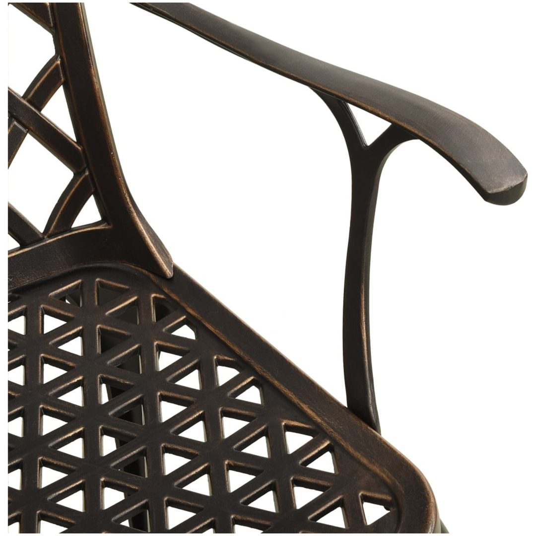 Caféstolar 2 st gjuten aluminium brons vidaXL – bild 6