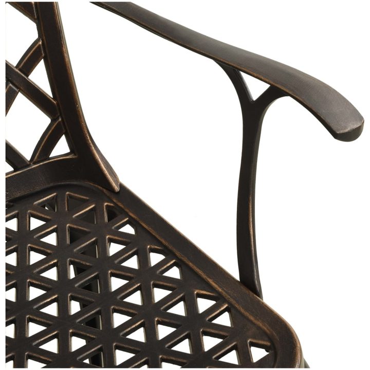 Caféstolar 2 st gjuten aluminium brons vidaXL – bild 6