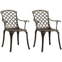 Caféstolar 2 st gjuten aluminium brons vidaXL
