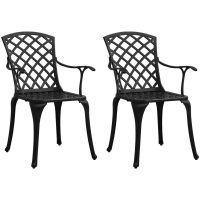 Caféstolar 2 st gjuten aluminium svart vidaXL