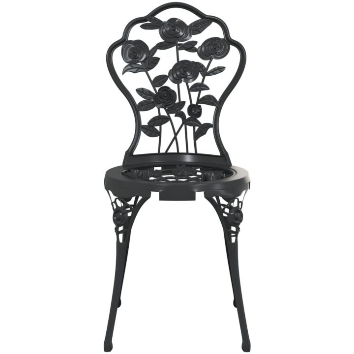 Caféstolar 2 st gjuten aluminium svart vidaXL – bild 4