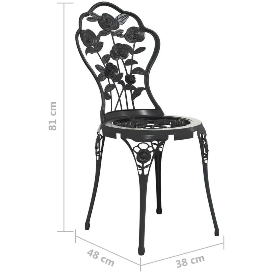 Caféstolar 2 st gjuten aluminium svart vidaXL – bild 7