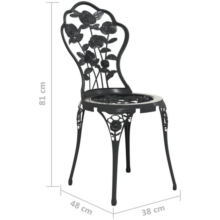 Caféstolar 2 st gjuten aluminium svart vidaXL – bild 7