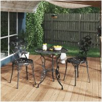 Caféstolar 2 st gjuten aluminium svart vidaXL