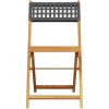 Caféstolar 2 st svart massiv akacia och konstrotting vidaXL – miniatyr 5