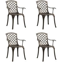 Caféstolar 4 st gjuten aluminium brons vidaXL
