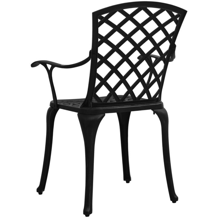 Caféstolar 4 st gjuten aluminium svart vidaXL – bild 5