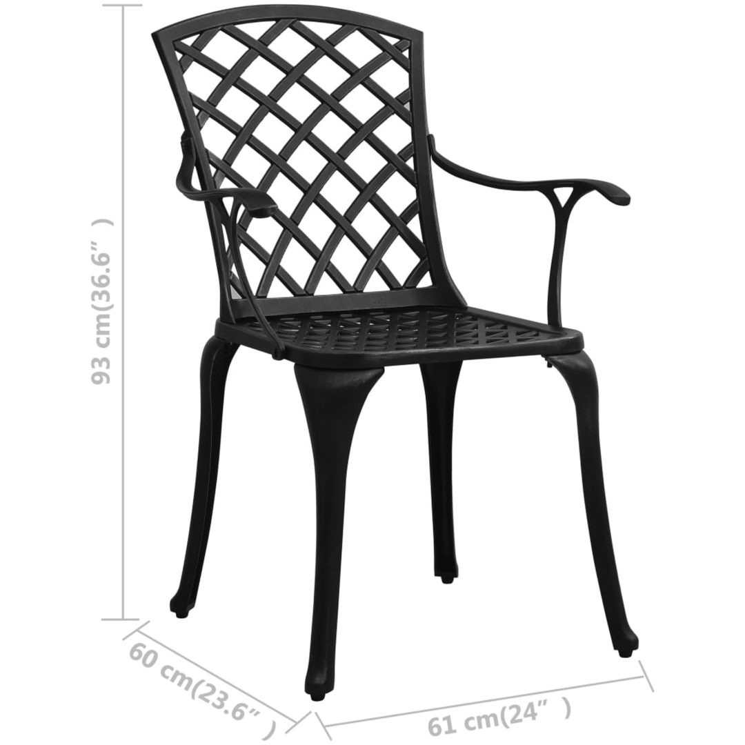 Caféstolar 4 st gjuten aluminium svart vidaXL – bild 8