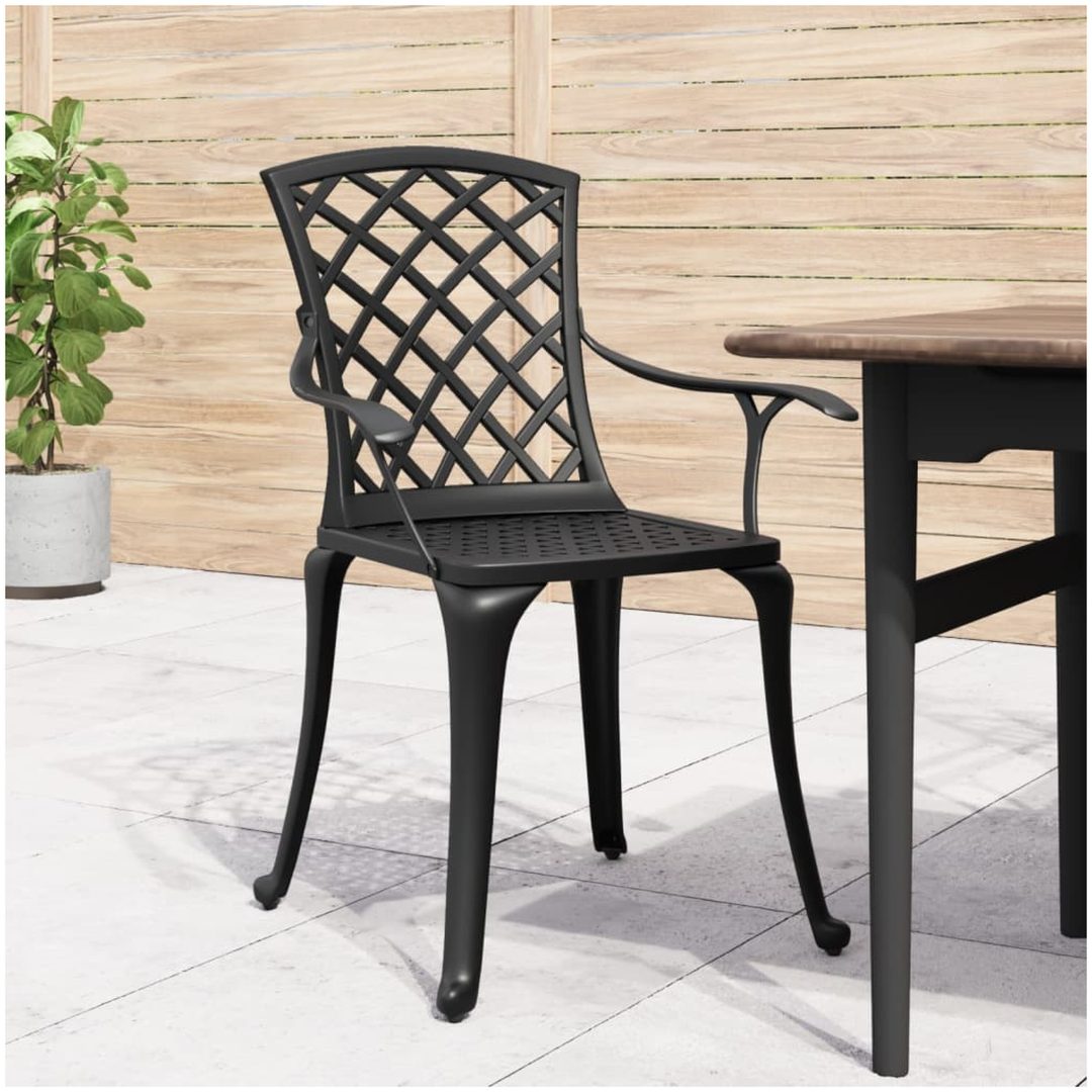 Caféstolar 6 st gjuten aluminium svart vidaXL – bild 3