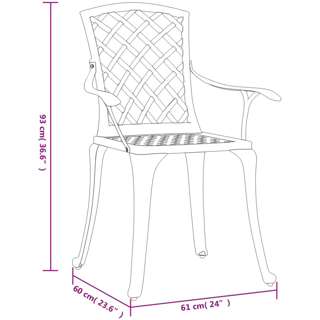 Caféstolar 6 st gjuten aluminium svart vidaXL – bild 10