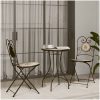 Caféstolar fällbara 2 st terrakotta och vit keramik vidaXL – miniatyr 3